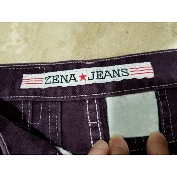 Women's Vintage ZENA High‎ Waisted Purple Denim Jeans Tapered Leg Waist 26" USA - Picture 5 of 8